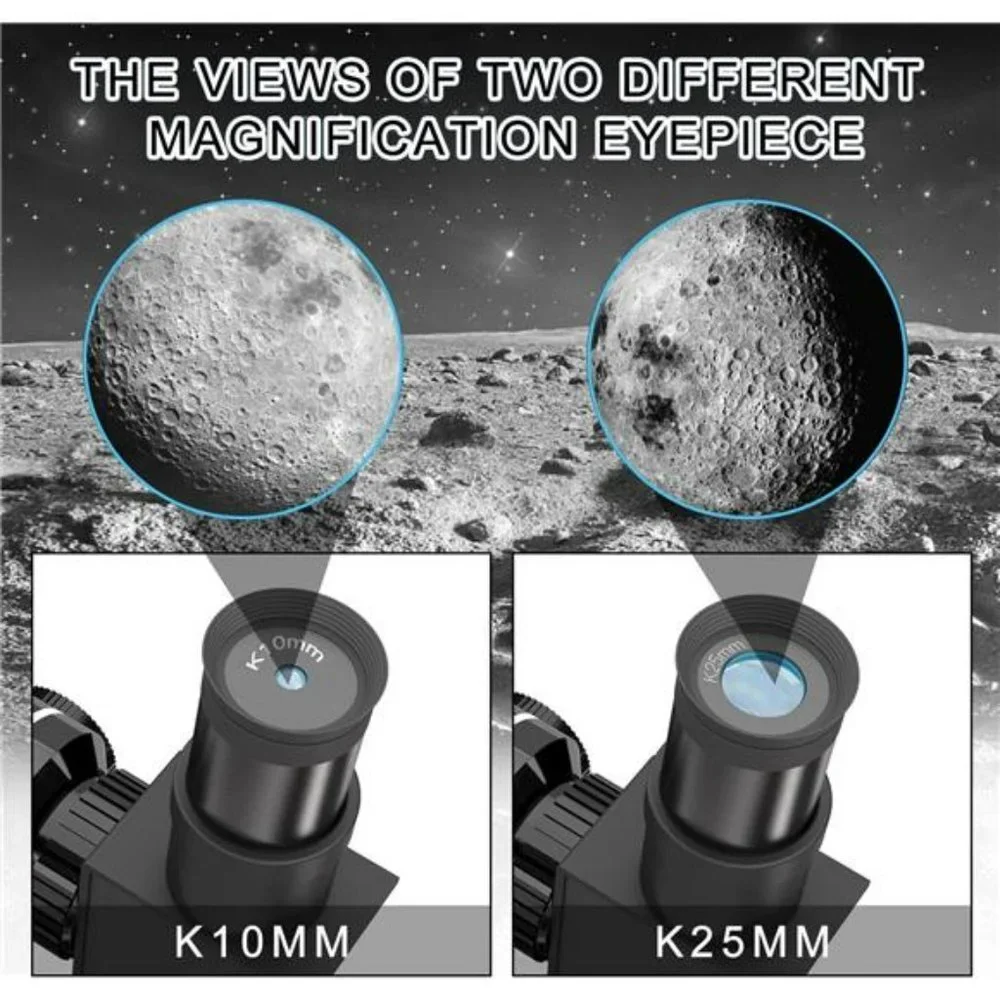 Telescope, 2 Eyepieces Portable Telescopes for Kid Adults Astronomy Beginners